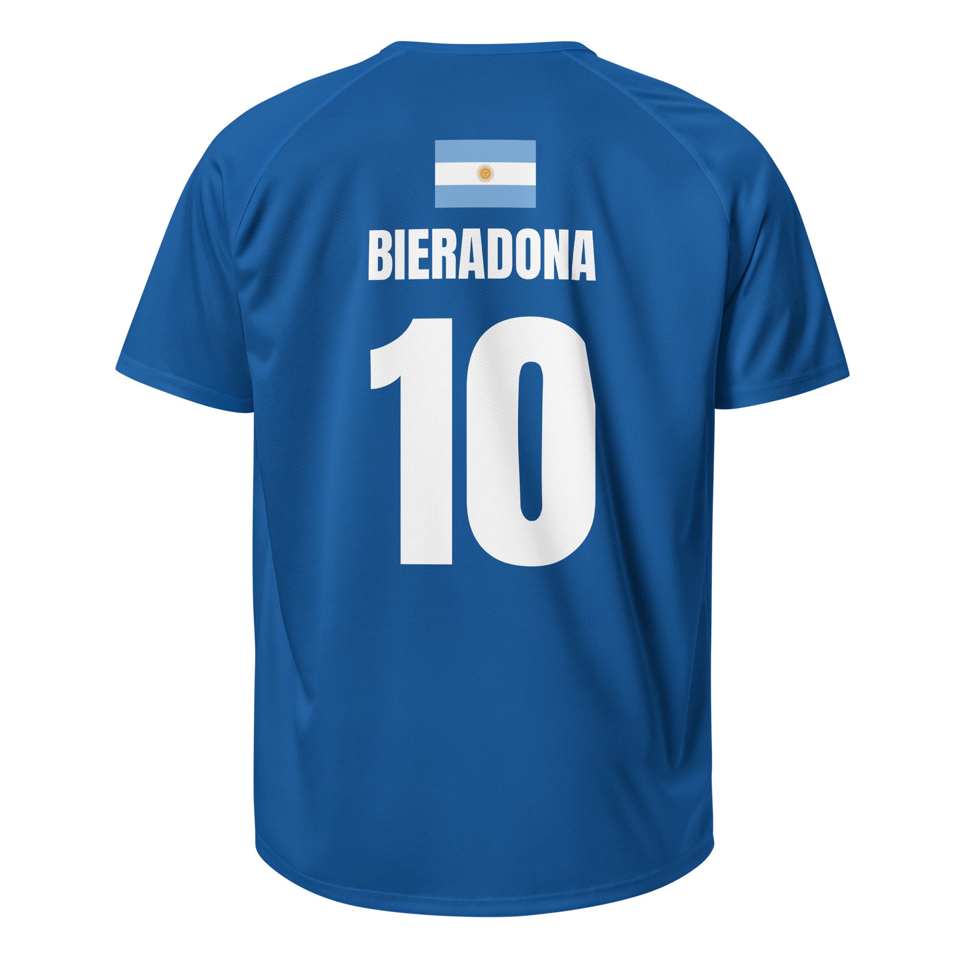 Argentinien Sauf Trikot Rückseite in Dunkelblau – Name Bieradona Nr. 10