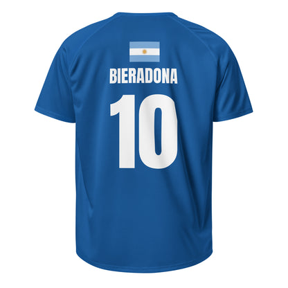 Argentinien Sauf Trikot Rückseite in Dunkelblau – Name Bieradona Nr. 10
