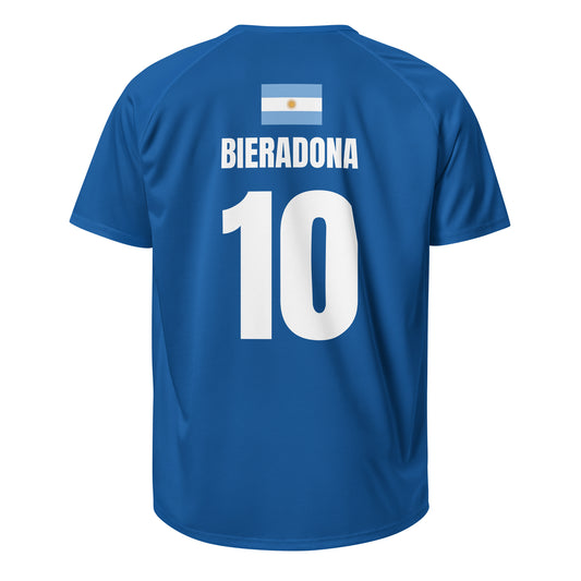 Argentinien Sauf Trikot Rückseite in Dunkelblau – Name Bieradona Nr. 10