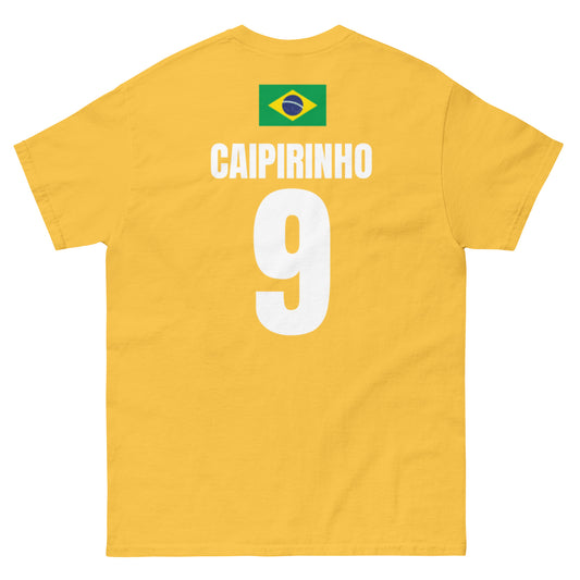Brasilien Sauf T-Shirt Rückseite in Gelb – Name Caipirinho Nr. 9