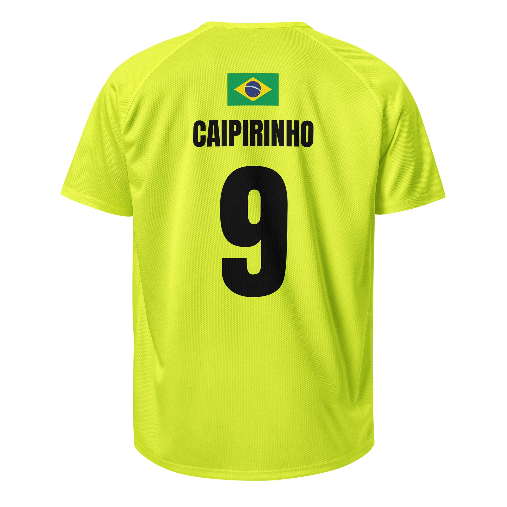 Brasilien Sauf Trikot Rückseite in Gelb – Name Caipirinho Nr. 9