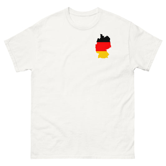 Deutschland Sauf T-Shirt Vorderseite in Weiß – mit Flagge