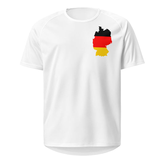 Deutschland Sauf Trikot Vorderseite in Weiß – mit Flagge