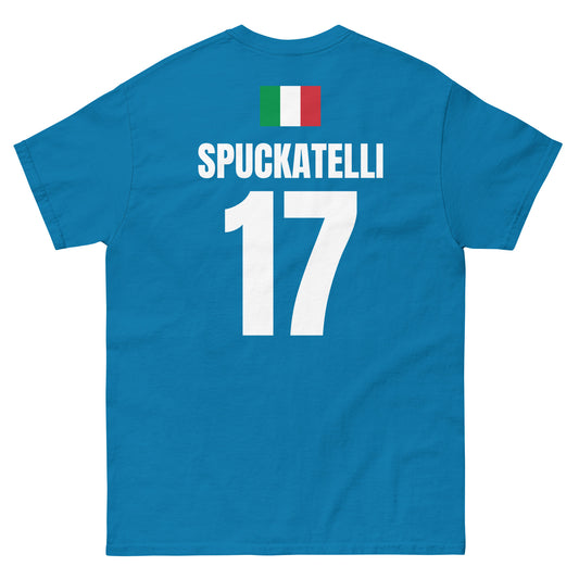Italien Sauf T-Shirt Rückseite in Hellblau – Name Spuckatelli Nr. 17