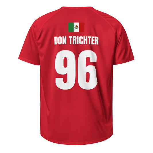 Mexiko Sauf Trikot Rückseite in Rot – Name Don Trichter Nr. 96