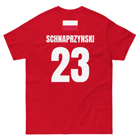 Polen Sauf T-Shirt Rückseite in Rot – Name Schnaprzynski Nr. 23