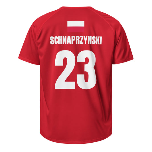 Polen Sauf Trikot Rückseite in Rot – Name Schnaprzynski Nr. 23