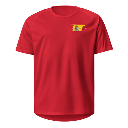 Spanien Sauf Trikot Rückseite in Rot – Name Saufmaschino Nr. 25 - Flagge