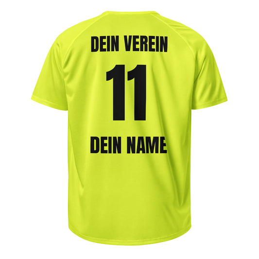 Trikot Rückseite in Gelb – mit Vereinsname, Nummer und Spielername
